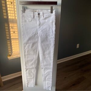 American Eagle White Skinny Jeans High-Waisted